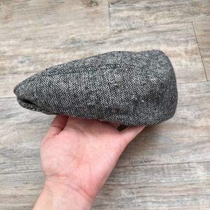 Vintage Wool Newsboy Cap Made in USA Brown Tweed Size 7 1/4–7 3/8 Dark Academia